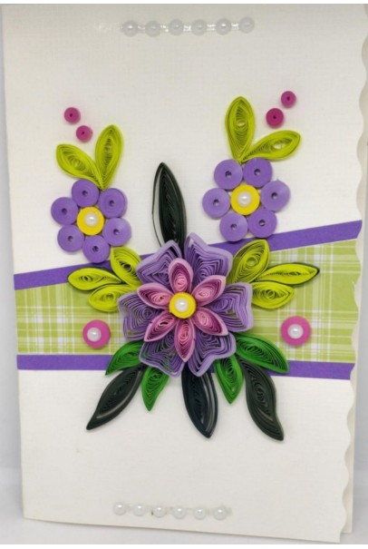 Handcrafted paper quilling greeting card