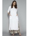 Stylish White Rayon Long Kurti for women