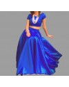 Royal Blue Silk Blouse & Long Skirt For Women