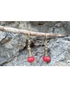 Alphabey's Red Gemstones Gold Plated Brass Earrings For Women