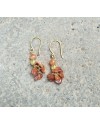 Alphaby Orange Gemstone Gold Plated Brass Drop Earrings For Women
