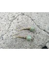 Alphabey's Fish Shaped Aqua Stone Gold Plated Oxidised Brass Earrings For Women