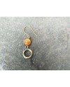Alphabey's Orange Agate Hoop Gold Plated Brass Drop Earrings For Women