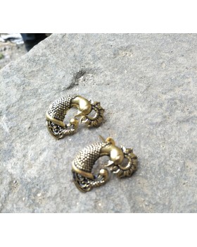 Alphabey's Dancing Peacock Golden Plated Brass Earrings For Women