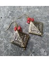 Alphabey's Square Shaped Gold Plated Brass Earring For Women