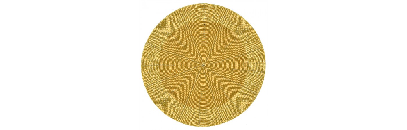 Golden Beaded Charger-Placemats - Set of 2