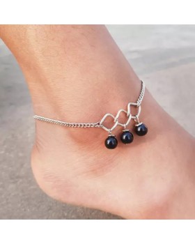 Anamika Black Drop Chain Anklet