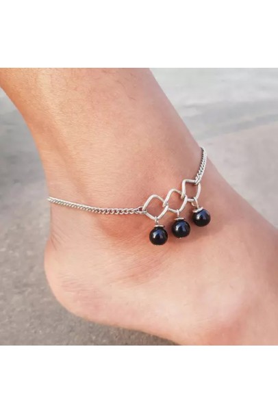 Anamika Black Drop Chain Anklet