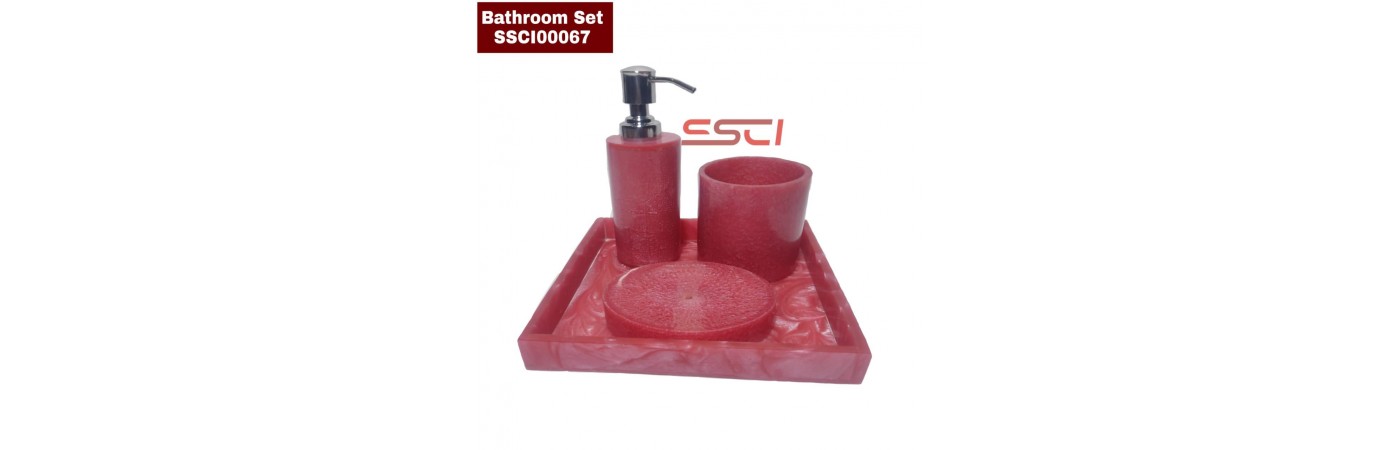 Bathroom Accessory Set - Red
