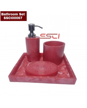 Bathroom Accessory Set - Red