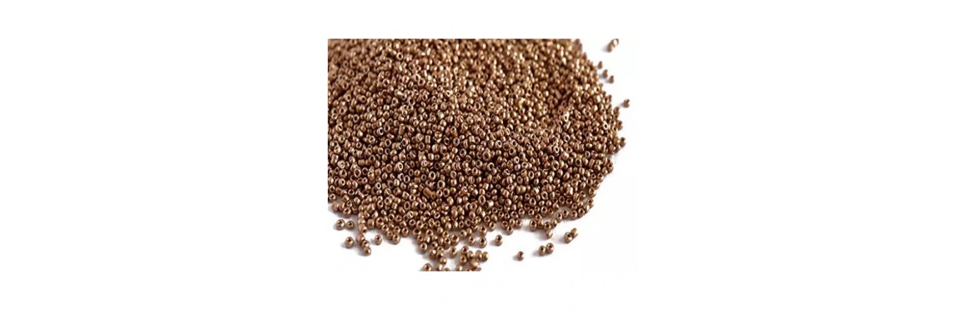 Golden Round Rocailles/Glass Seed Beads (6/0-3.5 mm 100 Grams) Standard Quality for Jewellery Making Beading
