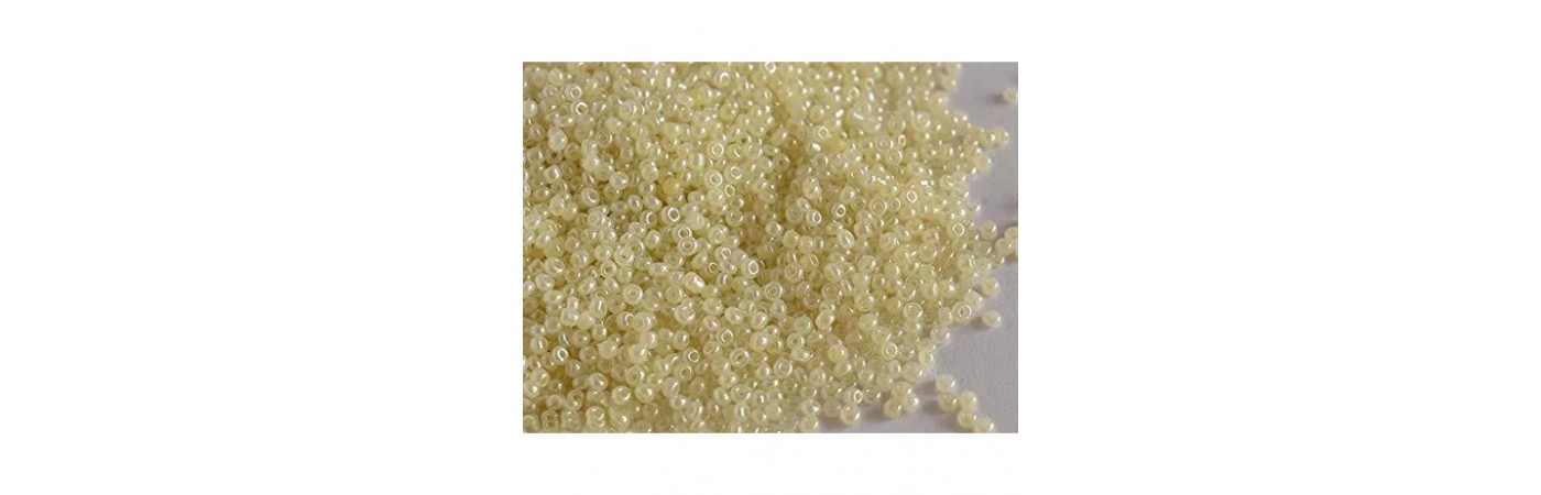 Ceylon Cream Round Rocailles/Glass Seed Beads (6/0-3.5 mm) (100 Grams) Standard Quality for Jewellery Making Beading