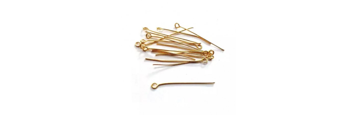 100 Pcs, Jewellery raw Materials for Making Jewelry, Gold Plated EyePin 2inch