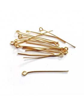 100 Pcs, Jewellery raw Materials for Making Jewelry, Gold Plated EyePin 2inch