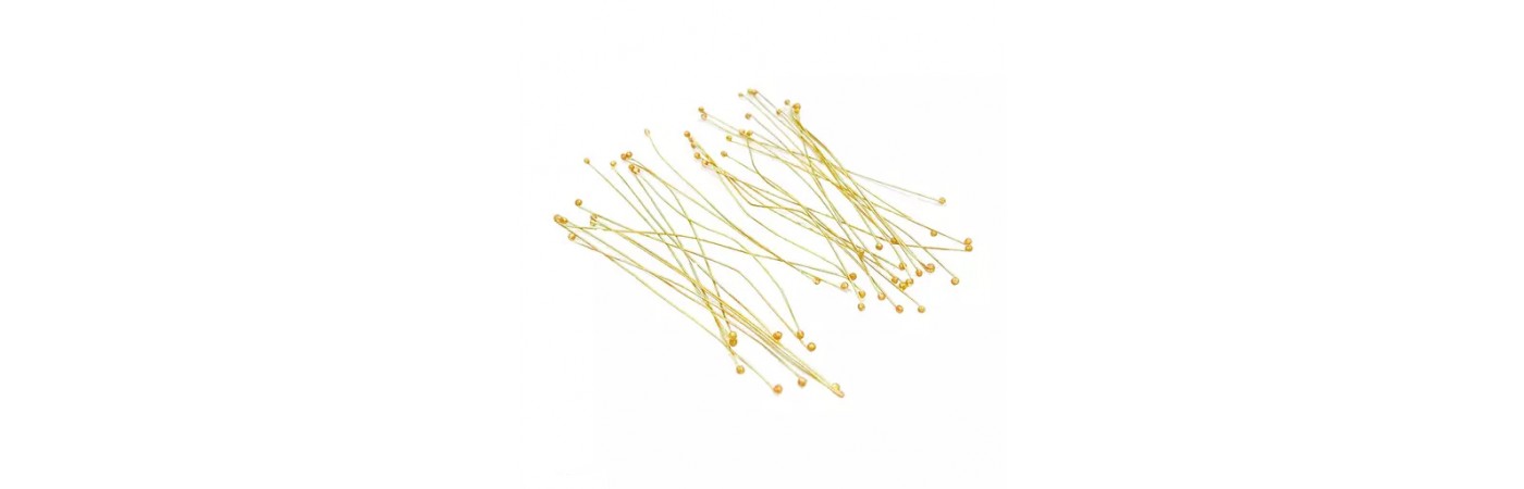 100Pcs Round Headed Ball Pins (Brass) for Jewellery Making and Beading