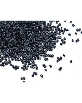 Carve Creations Black Lustre 2 Cut Seed Beads/Glass Seed Beads (11/0-2.0 mm) (100 Grams) for Jewellery Making Beads