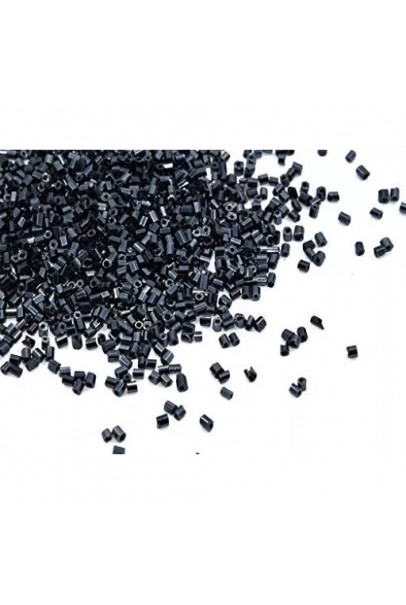Carve Creations Black Lustre 2 Cut Seed Beads/Glass Seed Beads (11/0-2.0 mm) (100 Grams) for Jewellery Making Beads