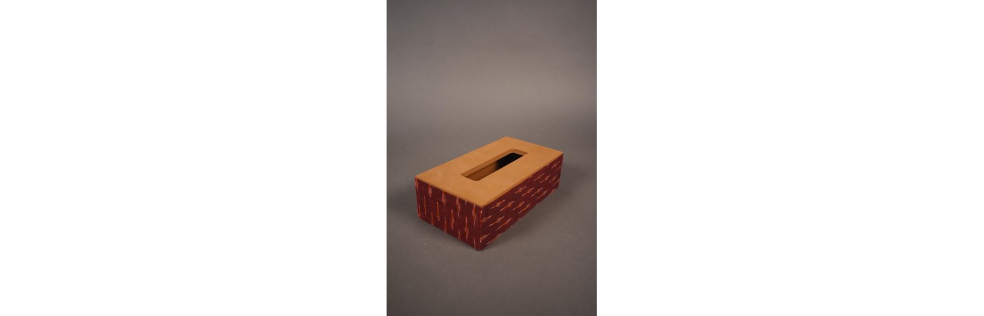 Tissue Box with Ikat fabric