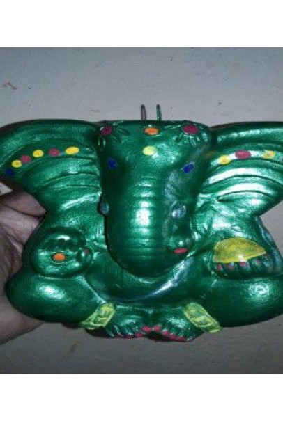 Handpainted Ganesha Green Small