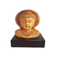 Wooden Carved Buddha on Base