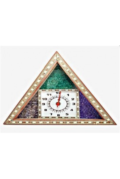 Wood and gemstone Clock