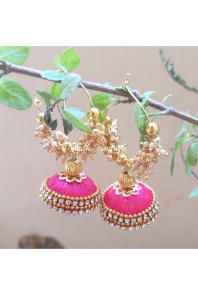 Silkthread jhumkas Silkthread jhumkas
