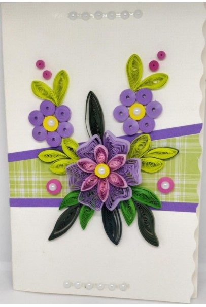 Handcrafted paper quilling greeting card