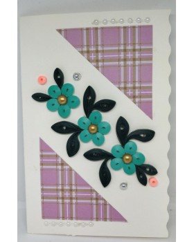 Handcrafted paper quilling greeting card - Turquoise Flower Handcrafted paper quilling greeting card - Turquoise Flower