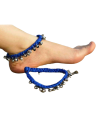 Alphabey's Tribal Style Royal Blue Threaded Anklets with Oxidized Ghungroo for Women and Girls Alphabey's Tribal Style Royal Blue Threaded Anklets with Oxidized Ghungroo for Women and Girls