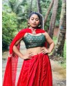 Green brocade Silk Blouse & Long Skirt For Women Green brocade Silk Blouse & Long Skirt For Women