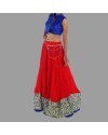 Blue Silk Blouse & Red Cotton Long Skirt For Women Blue Silk Blouse & Red Cotton Long Skirt For Women