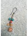 Alphabey Orange Malted Gemstone Gold Plated Brass Earrings For Women Alphabey Orange Malted Gemstone Gold Plated Brass Earrings For Women