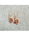 Alphaby Orange Gemstone Gold Plated Brass Drop Earrings For Women Alphaby Orange Gemstone Gold Plated Brass Drop Earrings For Women