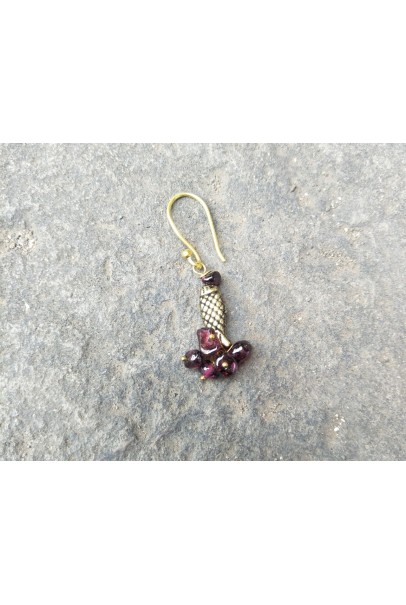 Alphabey's Maroon Fish Shaped Oxidised Gold Plated Brass Earrings For Women Alphabey's Maroon Fish Shaped Oxidised Gold Plated Brass Earrings For Women