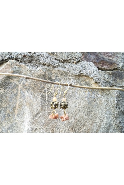 Alphabey's Agate Stone Oxidised Gold Plated Brass Earrings For Women Alphabey's Agate Stone Oxidised Gold Plated Brass Earrings For Women