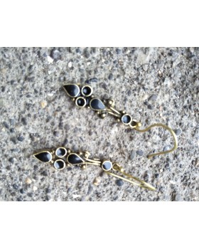 Alphabey's Brass & Melted Stone Gold Plated Earrings For Women