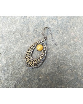 Alphabey's Jhansi Brass Oxidised Gemstone Earrings For Women Alphabey's Jhansi Brass Oxidised Gemstone Earrings For Women