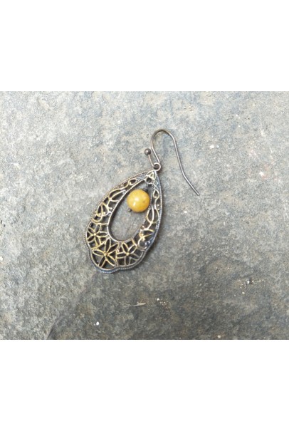 Alphabey's Jhansi Brass Oxidised Gemstone Earrings For Women Alphabey's Jhansi Brass Oxidised Gemstone Earrings For Women