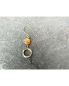 Alphabey's Orange Agate Hoop Gold Plated Brass Drop Earrings For Women Alphabey's Orange Agate Hoop Gold Plated Brass Drop Earrings For Women