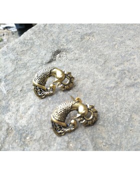 Alphabey's Dancing Peacock Golden Plated Brass Earrings For Women Alphabey's Dancing Peacock Golden Plated Brass Earrings For Women