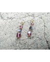 Alphabey's Pink Glass Brass Oxidised Earrings For Women Alphabey's Pink Glass Brass Oxidised Earrings For Women