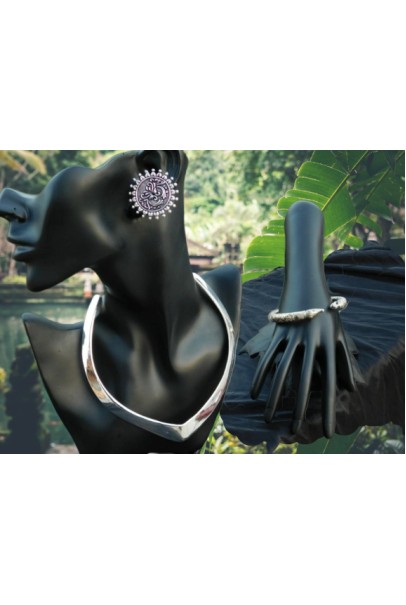 Alphabey's Tribal Bohemia Oxidised Silver Choker Necklace for Women/Girls NK04 Alphabey's Tribal Bohemia Oxidised Silver Choker Necklace for Women/Girls NK04