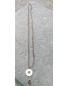 Alphabey's Circle Shaped Hole Bone Ring Leather Necklace for Women