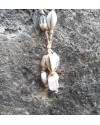 Alphabey's Shell Glass & Cotton Tassel Necklace For Women