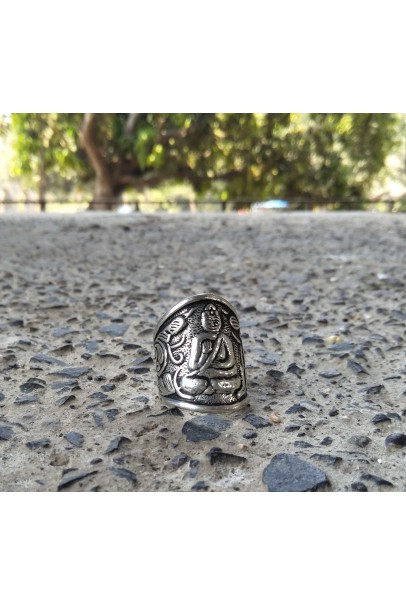Alphabey Buddha Embossed Ring, Peaceful Ring, Religious Ring Collection Silver Plated Brass Ring Alphabey Buddha Embossed Ring, Peaceful Ring, Religious Ring Collection Silver Plated Brass Ring