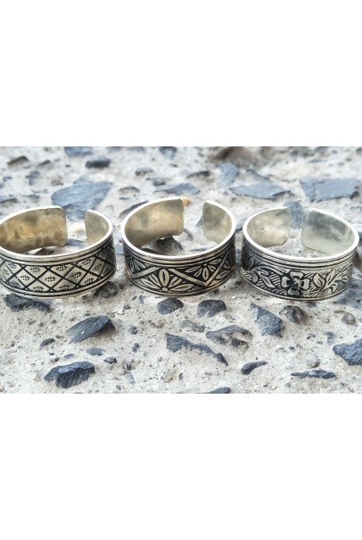 Alphabey Embossed Brass Collection Of Rings Set of 3 For Men & Women, Rings Silver Plated Brass Ring Alphabey Embossed Brass Collection Of Rings Set of 3 For Men & Women, Rings Silver Plated Brass Ring