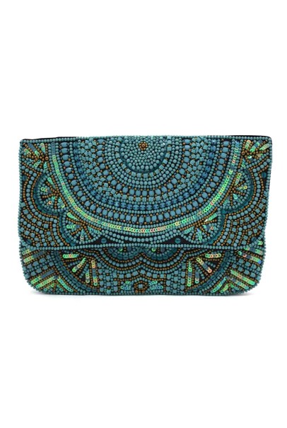 Turquoise Beaded Clutch Turquoise Beaded Clutch