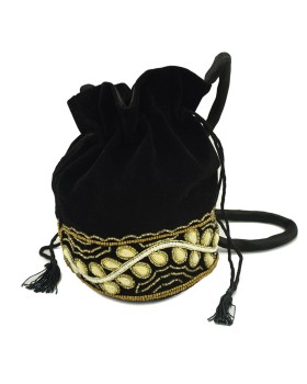 Black Beaded Potli