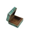 Floral Square Green Wood Box Floral Square Green Wood Box