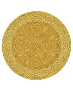 Golden Beaded Charger-Placemats - Set of 2